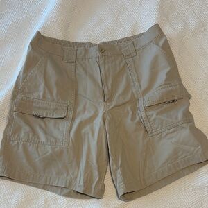 Mens Khaki Cargo Shorts - Lightweight Utility Style